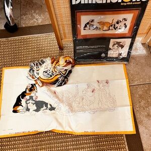 Dimensions Vintage Playful Kittens Long Stitch Crewel Kit